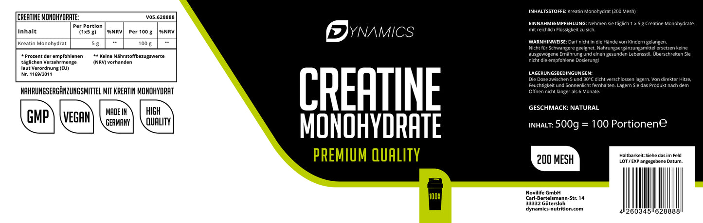 Creatine Monohydrate 200 Mesh Quality 500g
